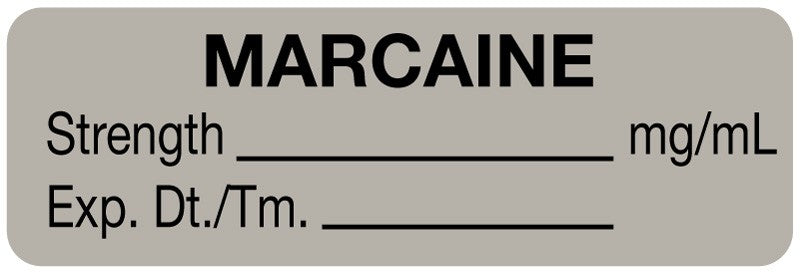 Medical Labels - Anesthesia Label, Marcaine mg/mL, 1-1/2" x 1/2"