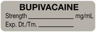 Medical Labels - Anesthesia Label, Bupivacaine mg/mL, 1-1/2" x 1/2"