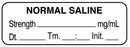 Medical Labels - Anesthesia Label, Normal Saline mg/mL Date Time Initial, 1-1/2" x 1/2"