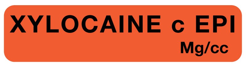 Medical Labels - Anesthesia Label, Xylocaine w/ EPI, 1-1/4" x 5/16"