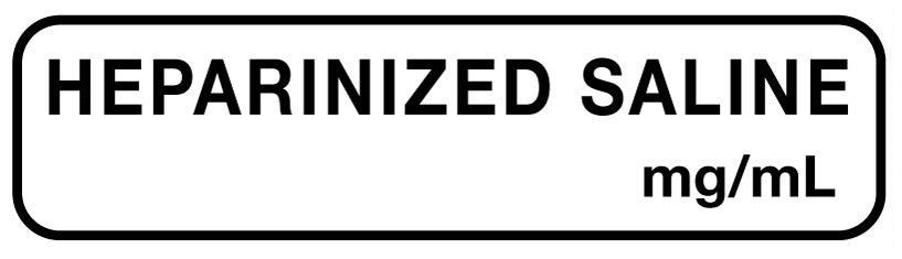 Medical Labels - Anesthesia Label, Heparanized Saline mg/mL, 1-1/4" x 5/16"