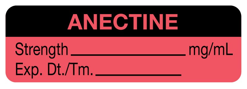 Medical Labels - Anesthesia Label, Anectine mg/mL, 1-1/2" x 1/2"