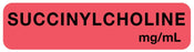 Medical Labels - Anesthesia Label, Succinylcholine mg/mL, 1-1/4" x 5/16"