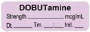 Medical Labels - Anesthesia Label, Dobutamine mcg/mL Date Time Initial, 1-1/2" x 1/2"