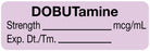 Medical Labels - Anesthesia Label, DOBUTamine mcg/mL, 1-1/2" x 1/2"