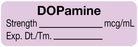 Medical Labels - Anesthesia Label, DOPamine mcg/mL, 1-1/2" x 1/2"