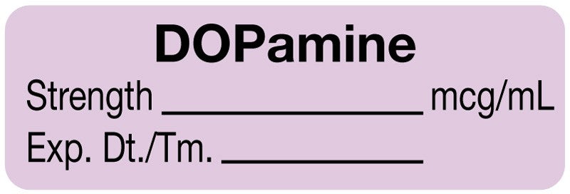 Medical Labels - Anesthesia Label, DOPamine mcg/mL, 1-1/2" x 1/2"