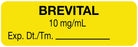 Medical Labels - Anesthesia Label, Brevital 10 mg/mL, 1-1/2" x 1/2"