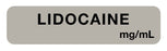 Medical Labels - Anesthesia Label, Lidocaine mg/mL, 1-1/4" x 5/16"
