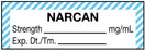 Medical Labels - Anesthesia Label, Narcan mg/mL, 1-1/2" x 1/2"
