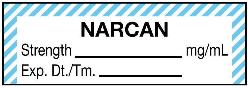 Medical Labels - Anesthesia Label, Narcan mg/mL, 1-1/2" x 1/2"