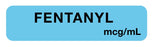 Medical Labels - Anesthesia Label, Fentanyl mcg/mL, 1-1/4" x 5/16"