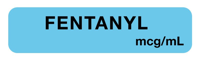 Medical Labels - Anesthesia Label, Fentanyl mcg/mL, 1-1/4" x 5/16"