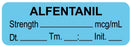Medical Labels - Anesthesia Label, Alfentanil mcg/mL Date Time Initial, 1-1/2" x 1/2"