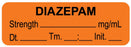 Medical Labels - Anesthesia Label, Diazepam mg/mL Date Time Initial, 1-1/2" x 1/2"