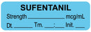 Medical Labels - Anesthesia Label, Sufentanil mcg/mL Date Time Initial, 1-1/2" x 1/2"