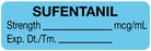 Medical Labels - Anesthesia Label, Sufentanil mcg/mL, 1-1/2" x 1/2"
