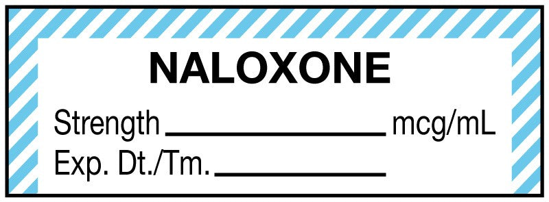 Medical Labels - Anesthesia Label, Naloxone mg/mL, 1-1/2" x 1/2"