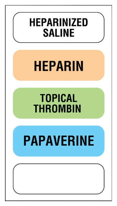 Medical Labels - 6-label Anesthesia Sheet, 1-1/2" x 1/2"