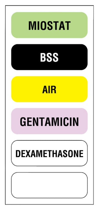Medical Labels - 6-label Anesthesia Sheet, 1-1/2" x 1/2"