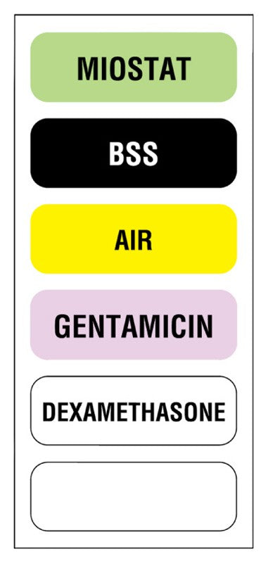 Medical Labels - 6-label Anesthesia Sheet, 1-1/2" x 1/2"