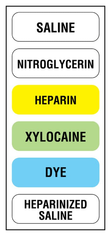 Medical Labels - 6-label Anesthesia Sheet, 1-1/2" x 1/2"