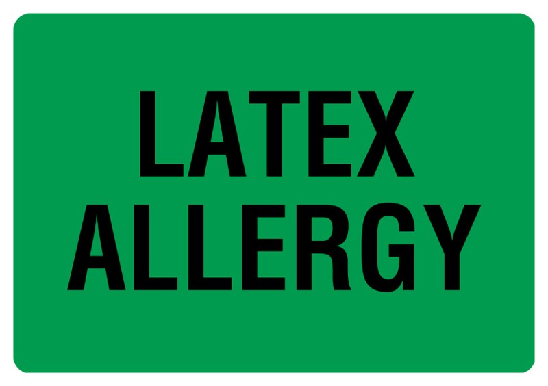 Medical Labels - Latex Allergy Alert Label, 4" x 2-5/8"