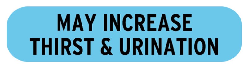 Medical Labels - MAY INCREASE THIRST AND URINATION, Medication Instruction Label, 1-5/8" x 3/8"