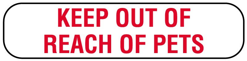 Medical Labels - KEEP OUT OF REACH OF PETS Label, 1-5/8" x 3/8"