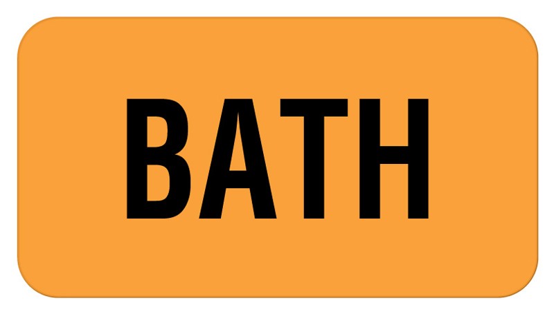 Medical Labels - Bath Label, 1-5/8" x 7/8"