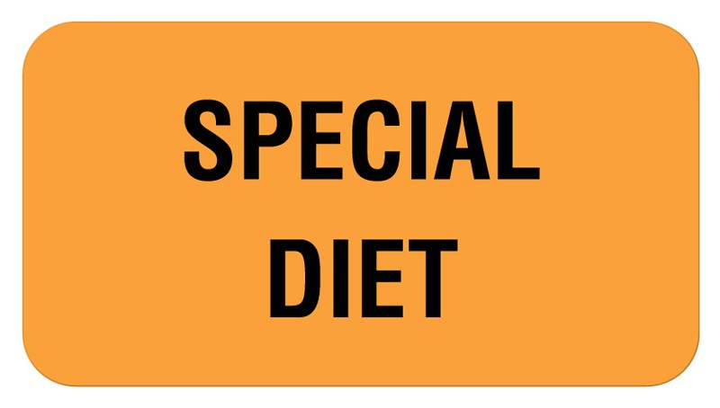 Medical Labels - SPECIAL DIET, Communication Label, 1-5/8" x 7/8"