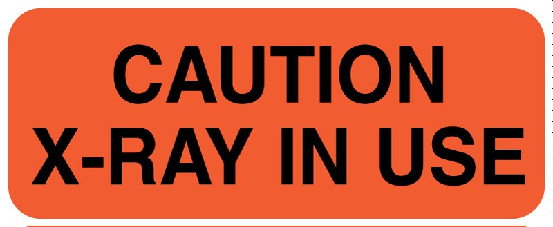 Medical Labels - CAUTION X-RAY IN USE, 2-1/4" x 7/8"