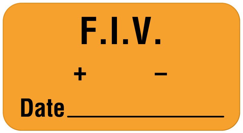 Medical Labels - FIV Label, 1-5/8" x 7/8"