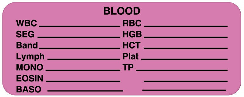 Medical Labels - Blood Label, 2-1/4" x 7/8"