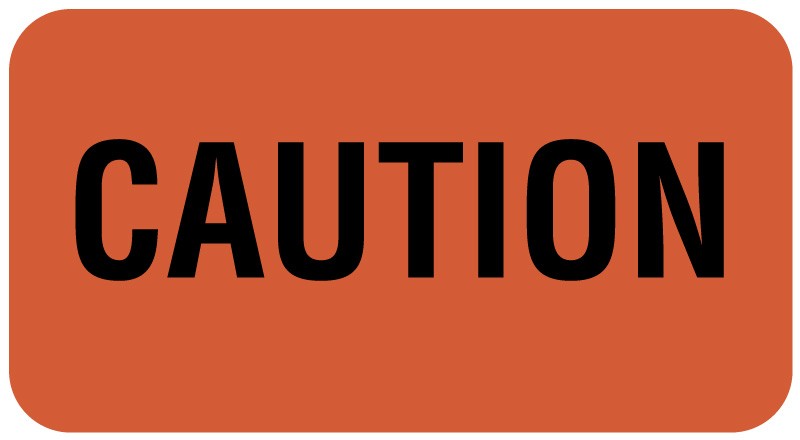 Medical Labels - Caution Label, 1-5/8" x 7/8"