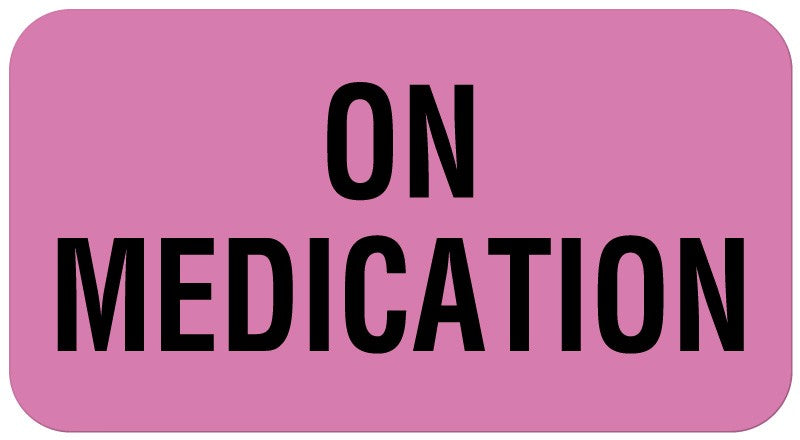 Medical Labels - ON MEDICATION, Communication Label, 1-5/8" x 7/8"