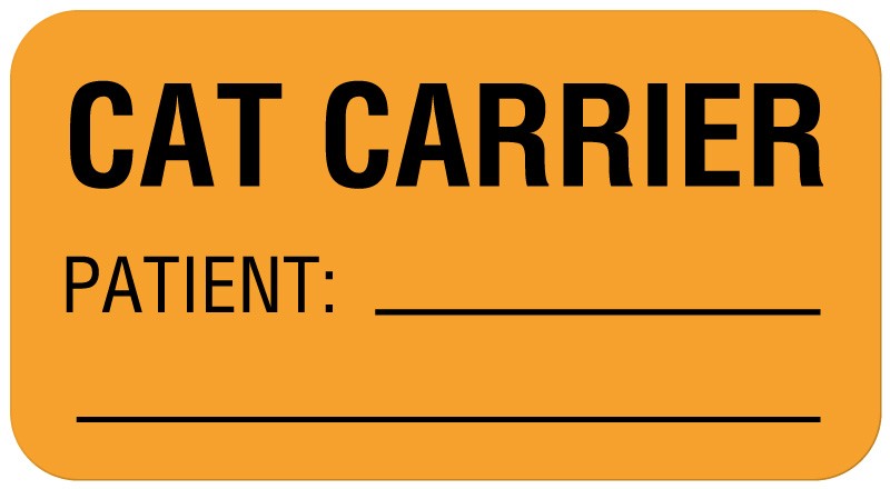 Medical Labels - CAT CARRIER PATIENT:__, Communication Label, 1-5/8" x 7/8"