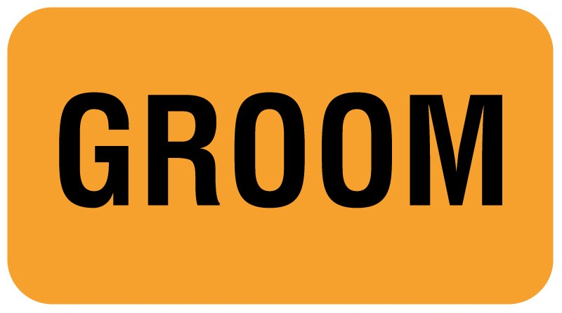 Medical Labels - GROOM, Communication Label, 1-5/8" x 7/8"