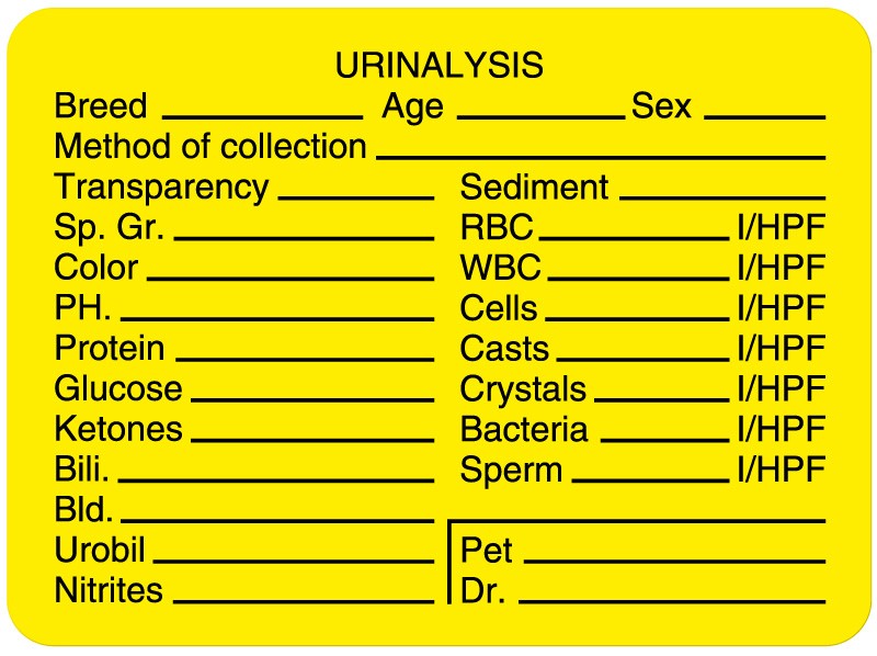 Medical Labels - Laboratory Urinalysis Label, 2-3/8" x 1-3/4"