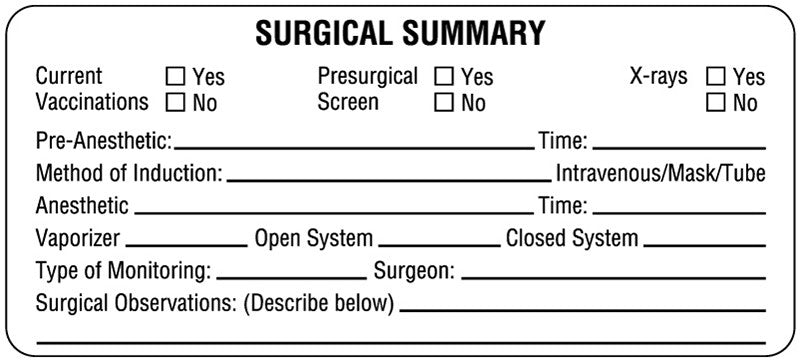 Medical Labels - Examination Record Label, 3-3/8" x 1-1/2"