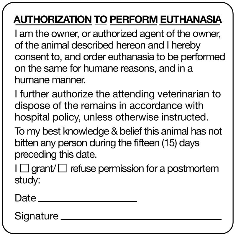 Medical Labels - Authorization and Consent for Treatment Label, 2-1/2" x 2-1/2"