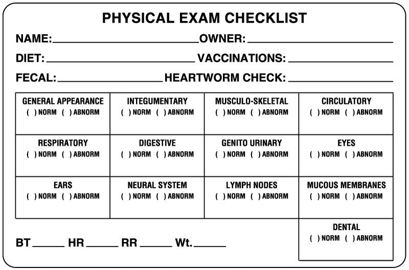 Medical Labels - Examination Record Label, 4" x 2-5/8"
