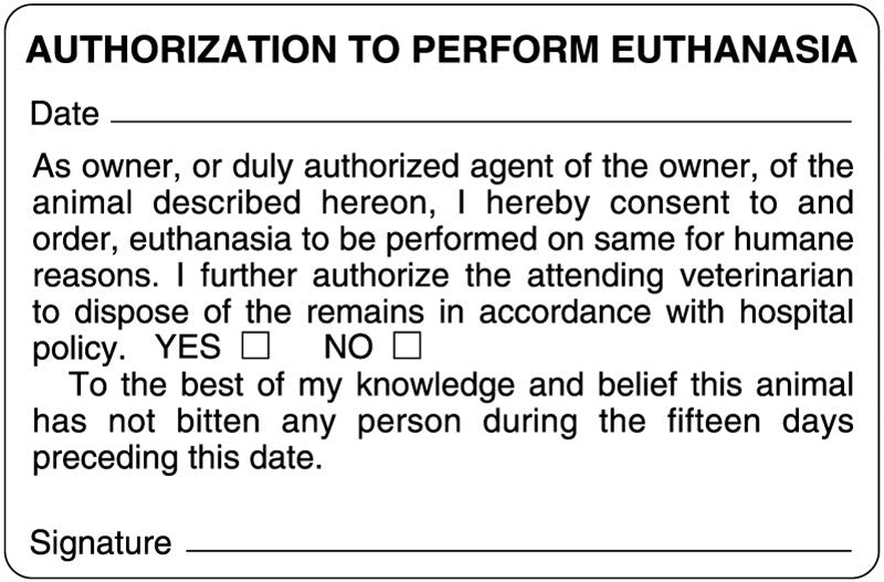 Medical Labels - Authorization and Consent for Treatment Label, 4" x 2-5/8"