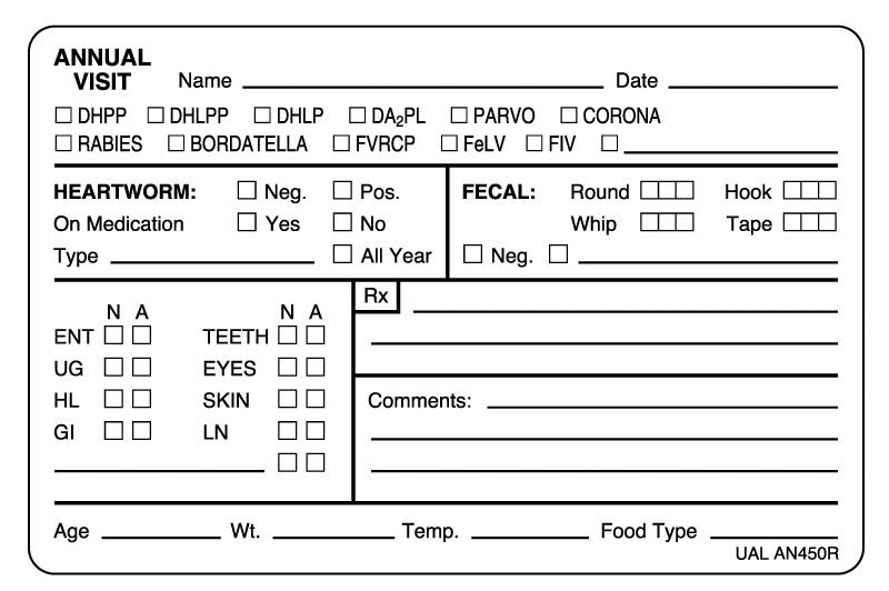 Medical Labels - Annual Examination Record Label, 4" x 2-5/8"