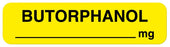Medical Labels - Anesthesia Label, Butorphanol mg, 1-1/4" x 5/16"