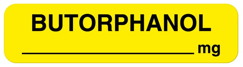 Medical Labels - Anesthesia Label, Butorphanol mg, 1-1/4" x 5/16"