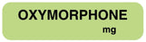 Medical Labels - Anesthesia Label, Oxymorphone mg, 1-1/4" x 5/16"