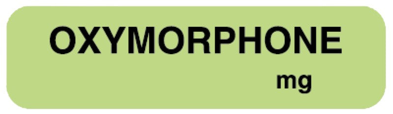 Medical Labels - Anesthesia Label, Oxymorphone mg, 1-1/4" x 5/16"