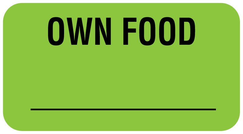 Medical Labels - OWN FOOD, Communication Label, 1-5/8" x 7/8"