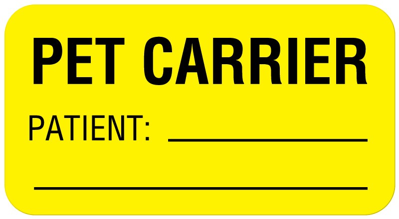 Medical Labels - PET CARRIER PATIENT:, Communication Label, 1-5/8" x 7/8"